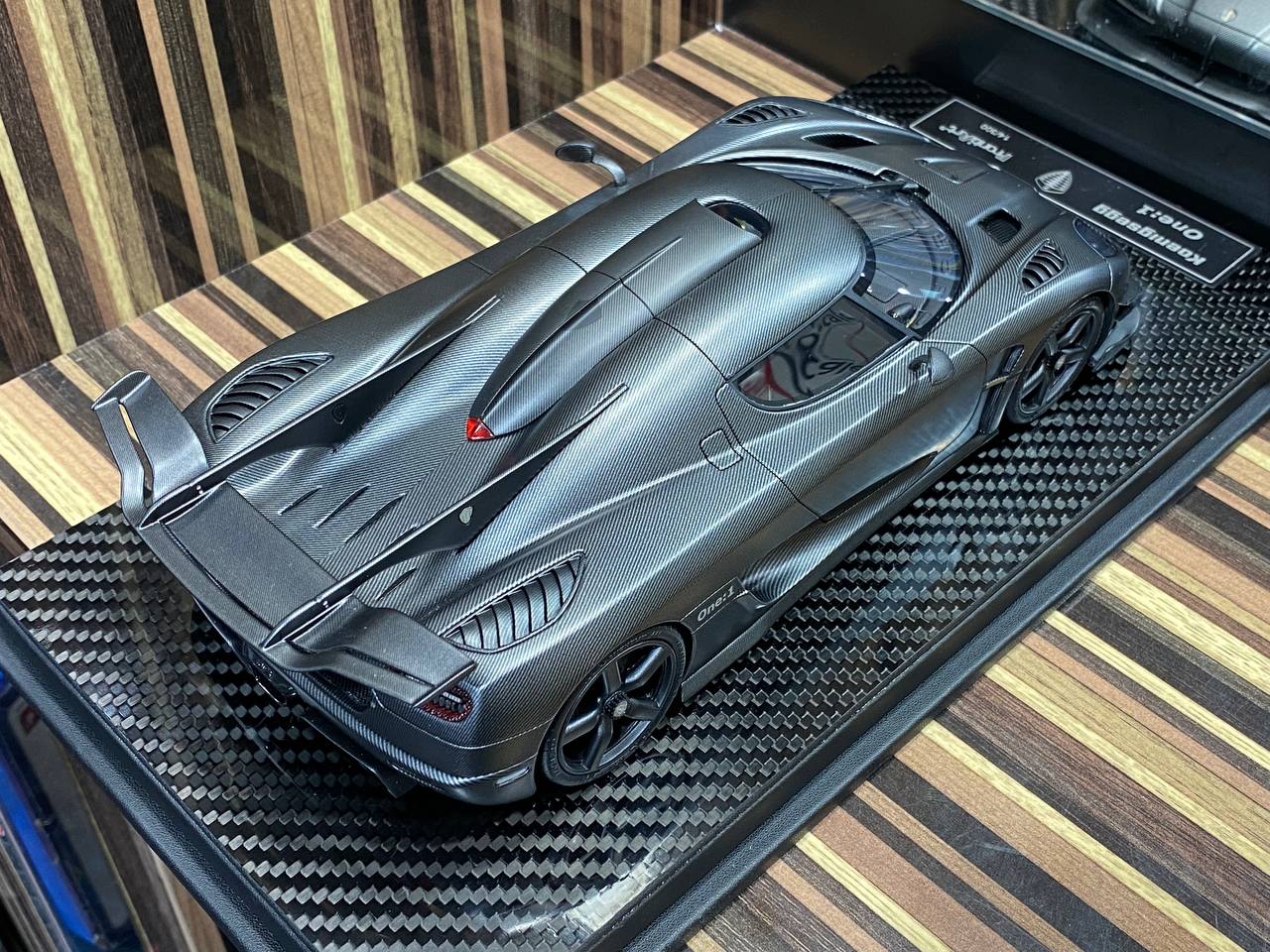 1/18 Diecast Koenigsegg One:1 Fronti Art Black Carbon Miniature Car|Sold in Dturman.com Dubai UAE.