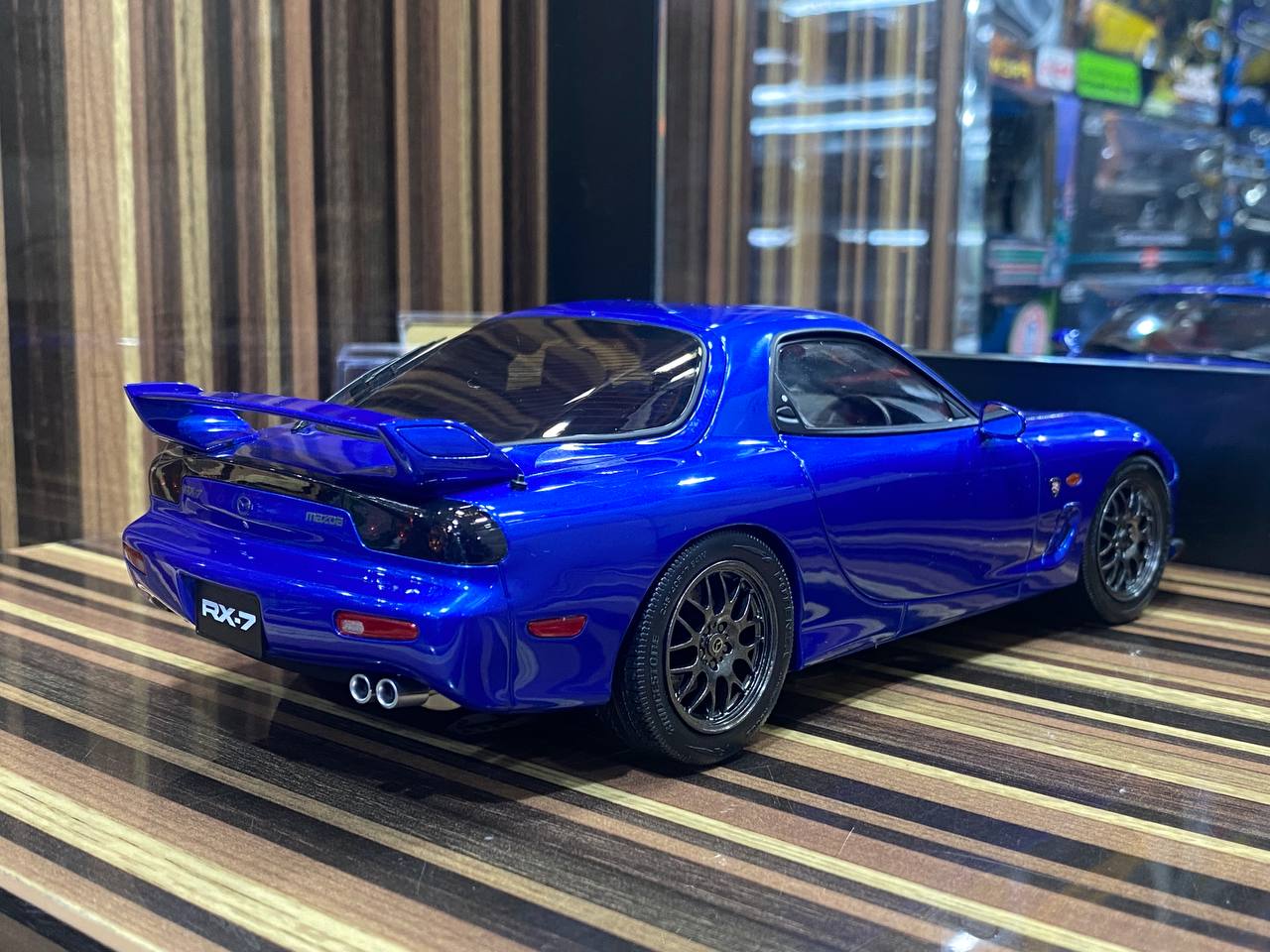 1/18 Diecast Mazda RX-7 Spirit R Metallic Blue by Polar Master|Sold in Dturman.com Dubai UAE.