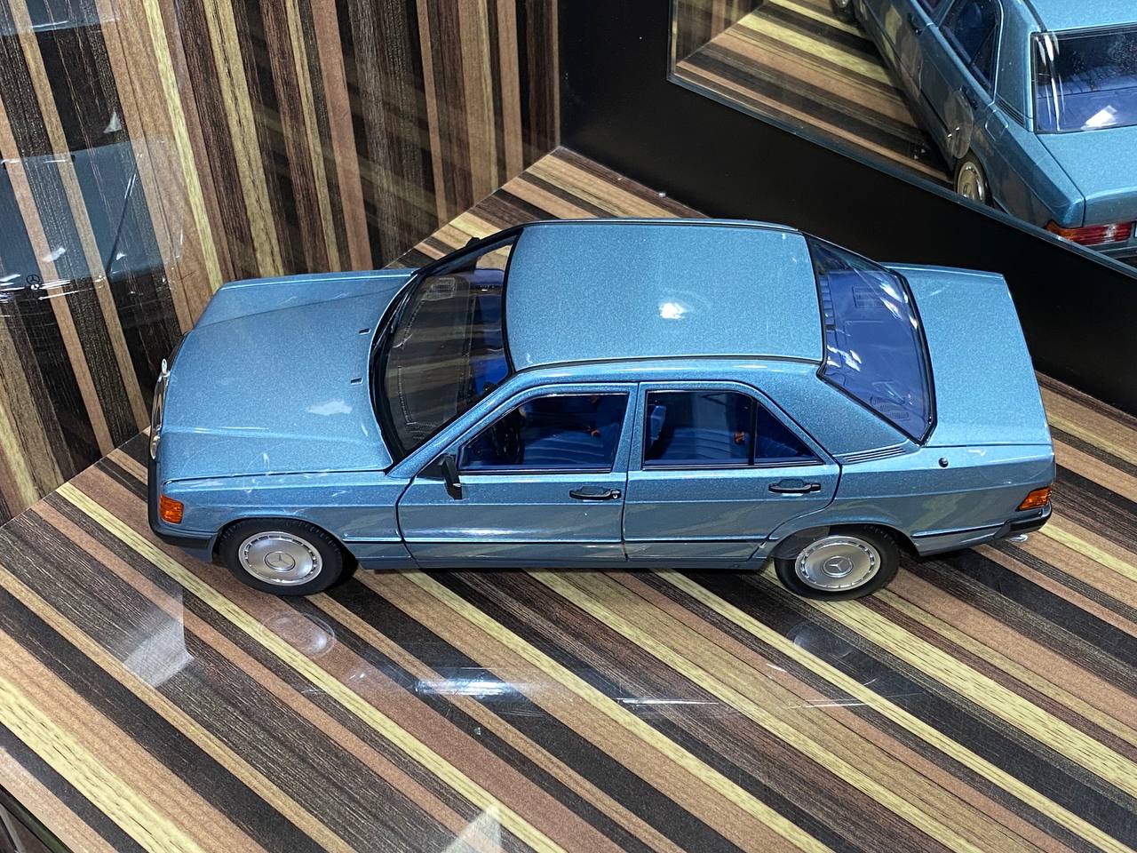 1/18 Diecast Mercedes-Benz 190 E 1984 Light Blue Norev Scale Model Car|Sold in Dturman.com Dubai UAE.
