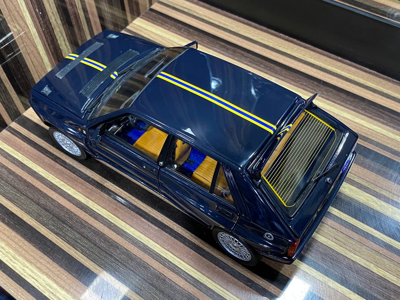 1/18 Diecast Lancia Delta HF Integrale Club Hi-Fi Dark Blue Kyosho Scale Model Car|Sold in Dturman.com Dubai UAE.
