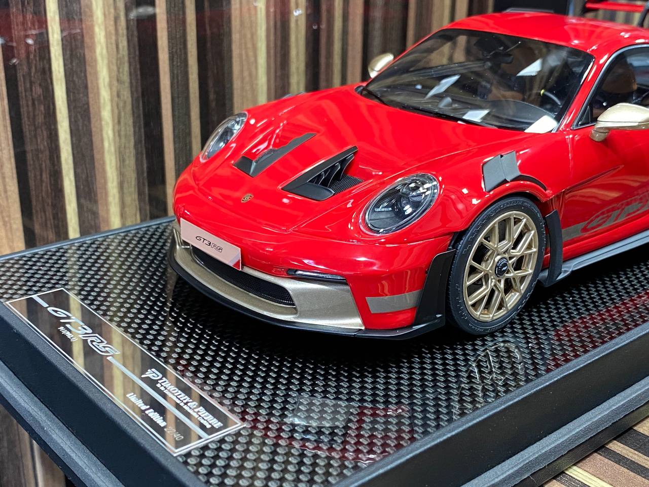 Porsche 911 GT3 RS 992.1 Gold Wheels Red by Timothy & Pierre|Sold in Dturman.com Dubai UAE.