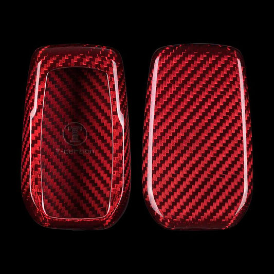 Toyota Carbon Fiber Key Fob Case (Model A) - Ruby Red (Glass Fiber)|Sold in Dturman.com Dubai UAE.