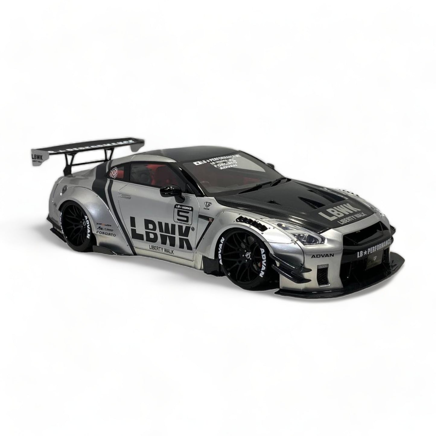 Nissan GT-R R35 GT Wing J20 LBWK LB*Performance Silver & Carbon by Onemodel|Sold in Dturman.com Dubai UAE.