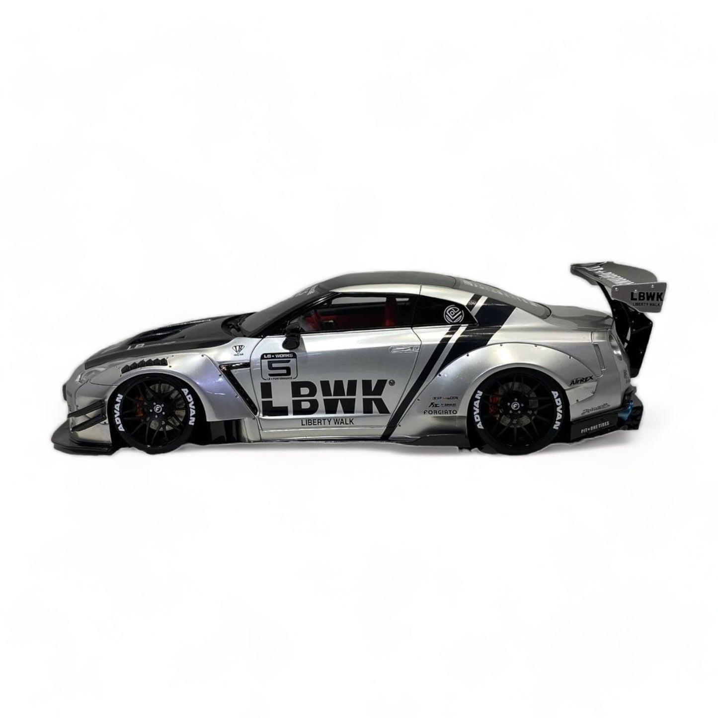 Nissan GT-R R35 GT Wing J20 LBWK LB*Performance Silver & Carbon by Onemodel|Sold in Dturman.com Dubai UAE.