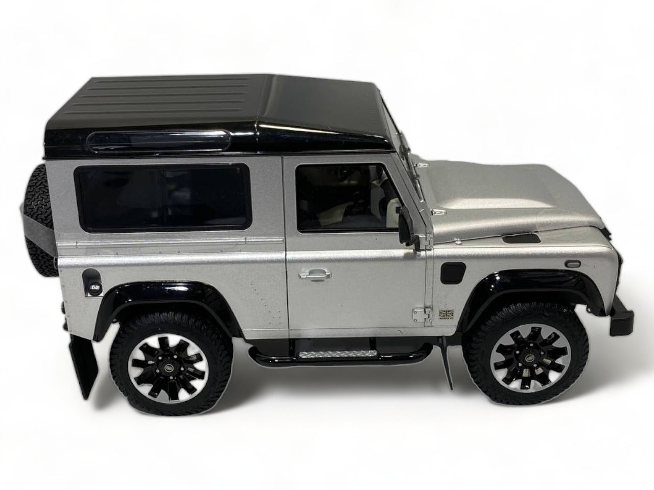 LCD Land Rover Defender 90 Works V8 - 1/18 Diecast, 70th Edition Silver|Sold in Dturman.com Dubai UAE.