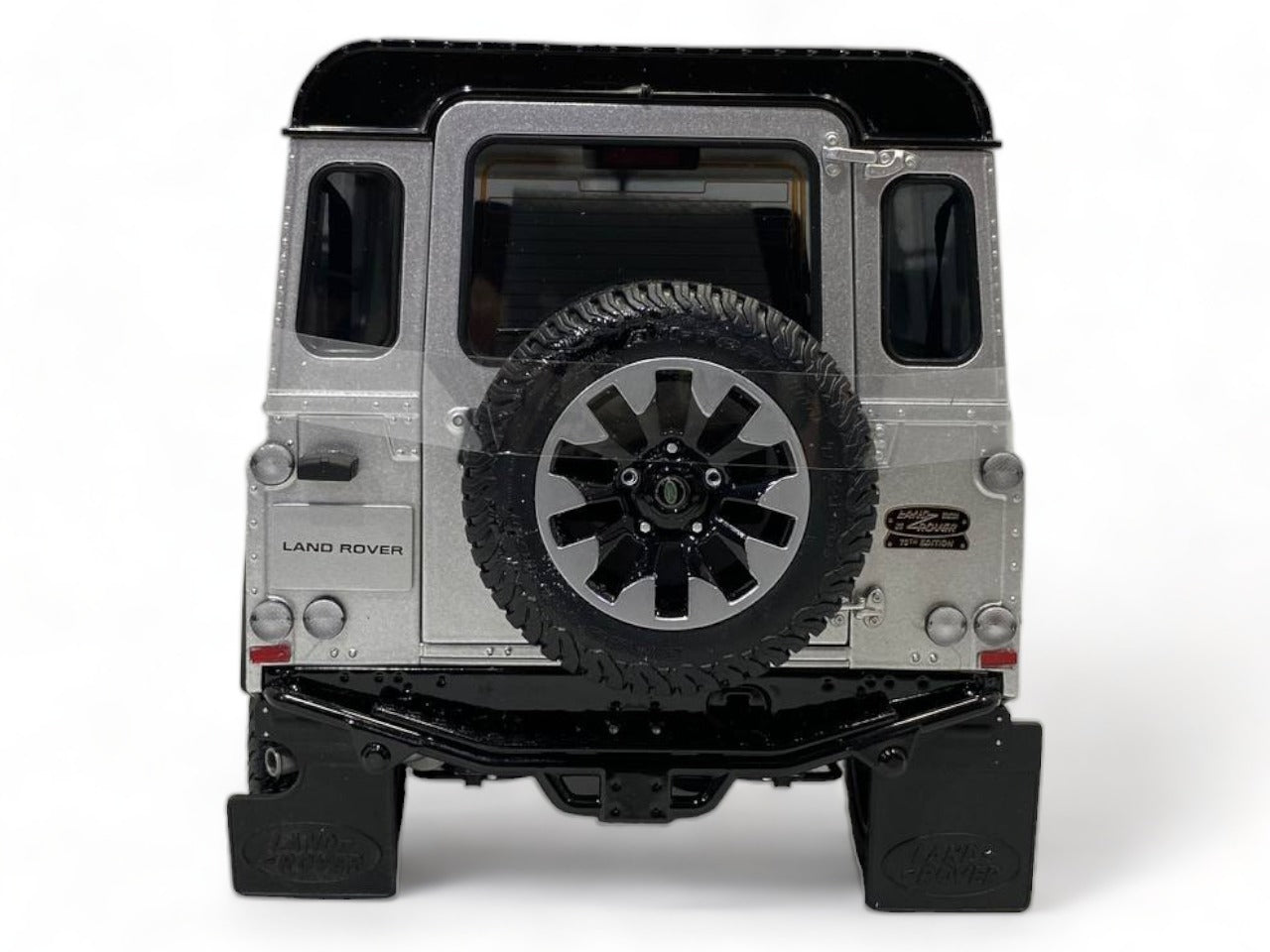 LCD Land Rover Defender 90 Works V8 - 1/18 Diecast, 70th Edition Silver|Sold in Dturman.com Dubai UAE.