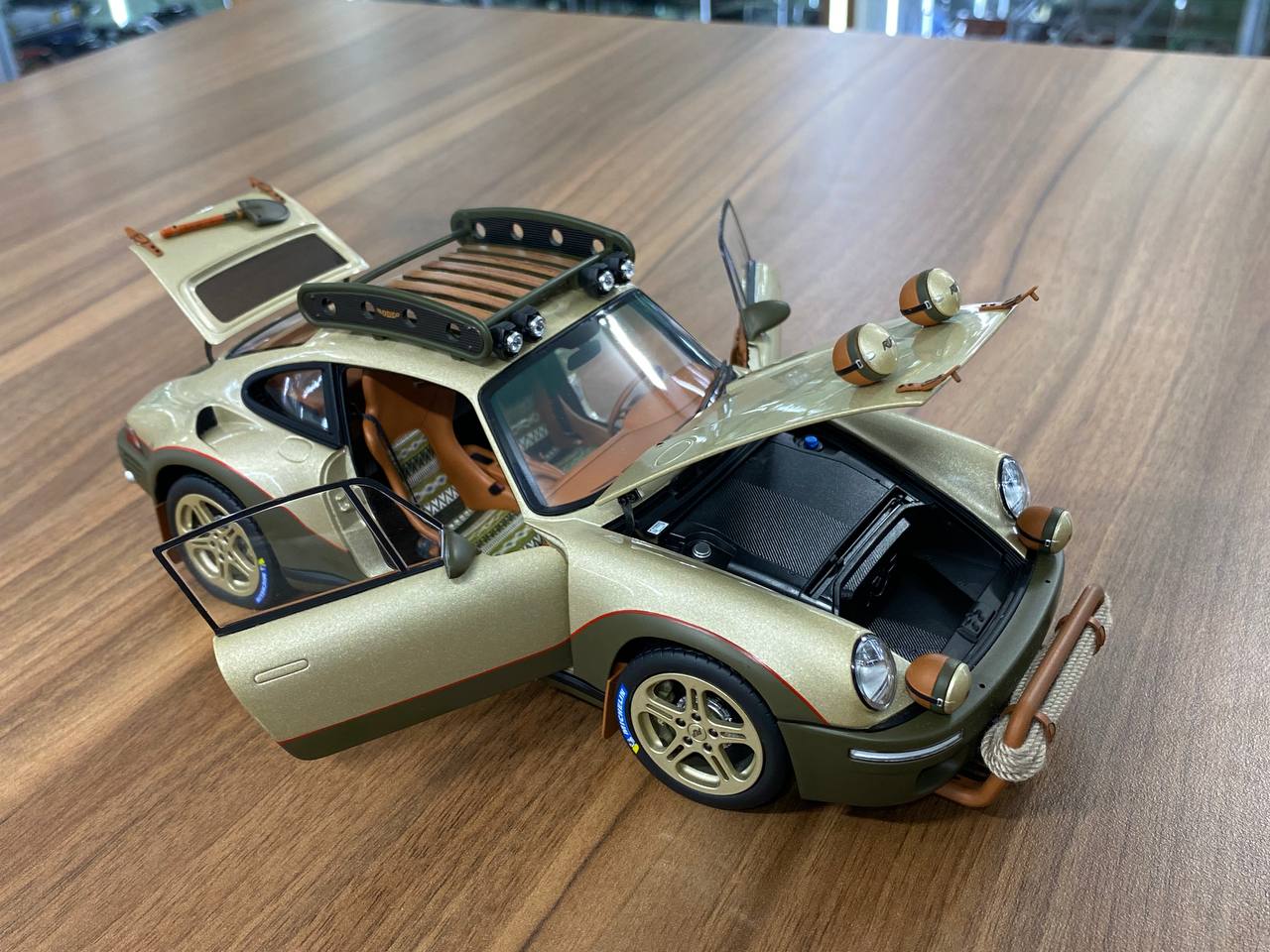 1/18 diecast Porsche RUF Rodeo Prototype Sand Gold Almost Real Scale Model Car