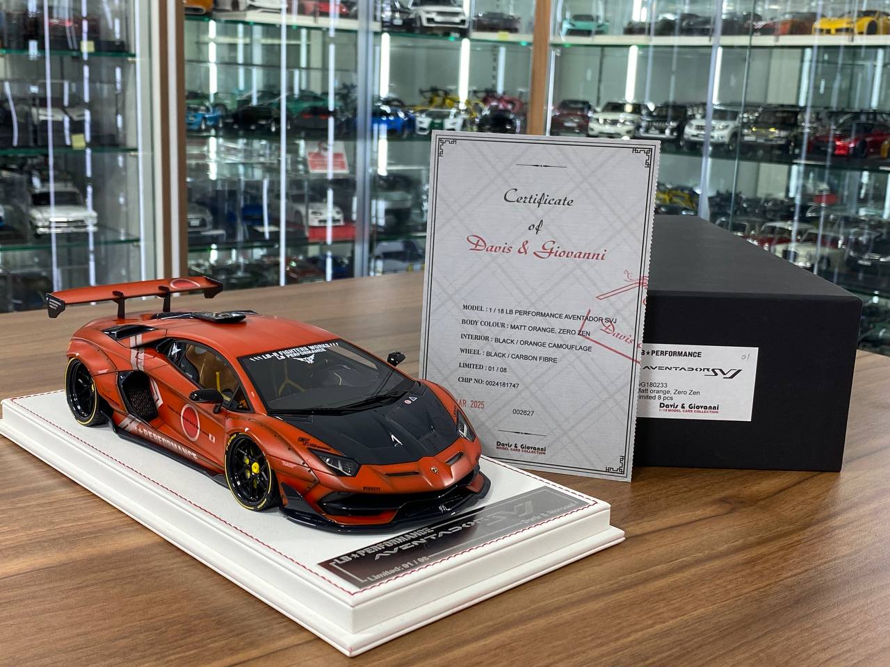 1/18 Resin Davis & Giovanni Lamborghini AVENTADOR SVJ LB Performance Matt orange, Zero Zen Limited- 1 of 8pcs