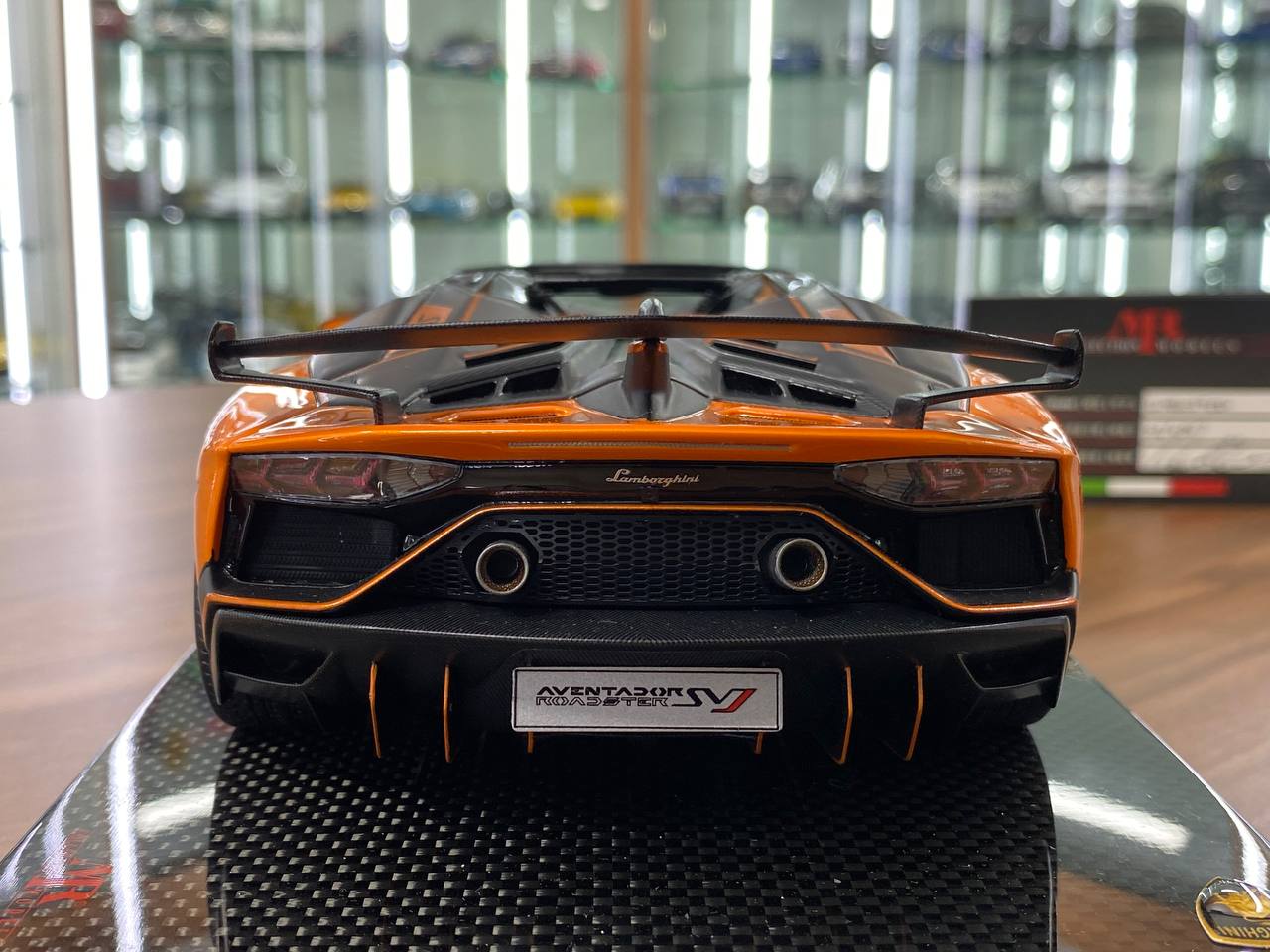1:18 Resin - MR Collection Models Lamborghini Aventador Roadster SVJ (Arancio Atlas 63 Livery)