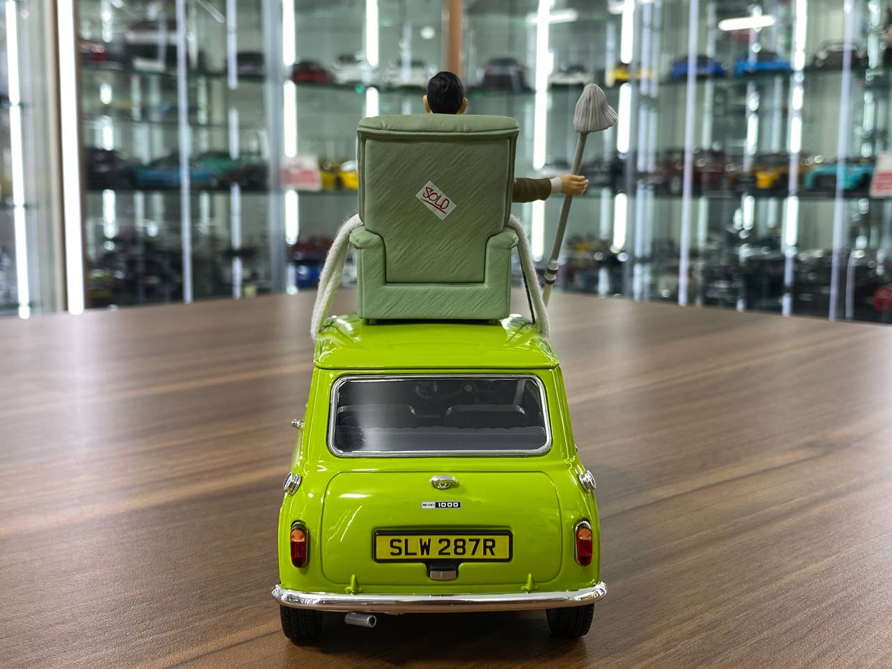 1/18 Diecast TINY Mini Cooper – Mr. Bean Edition (Green with Black Hood) | Doors Opening