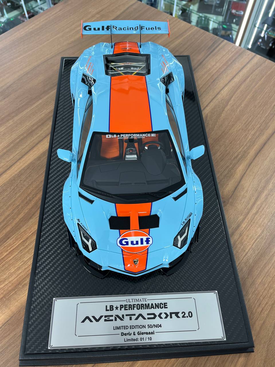 🚀 Davis & Giovanni 1:12 Lamborghini Aventador 2.0 LB★WORKS – Gulf | Resin | 1 of 10