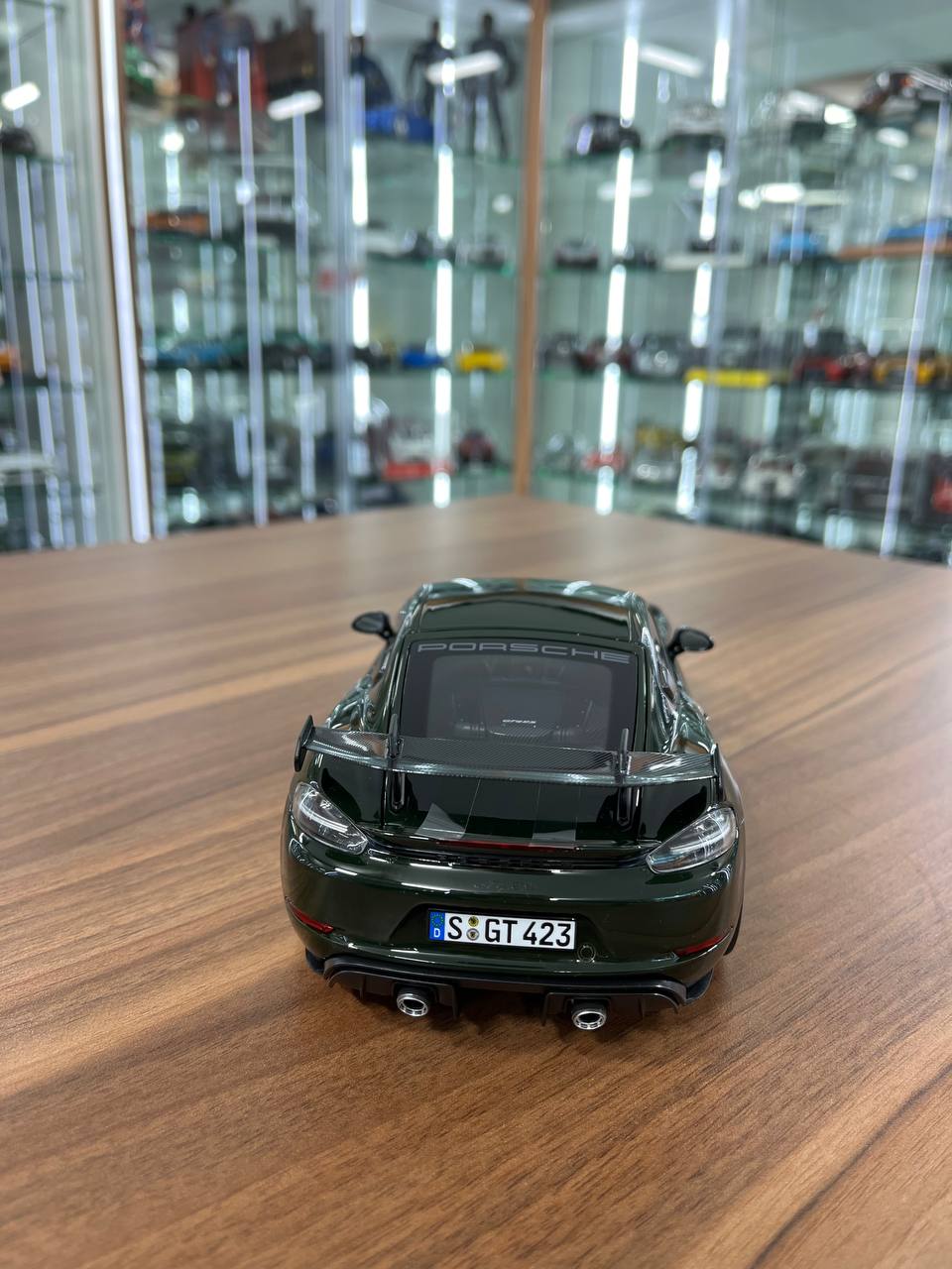 1:18 Diecast Porsche 718 Cayman GT4 RS Weissach | Brewster Green | Norev