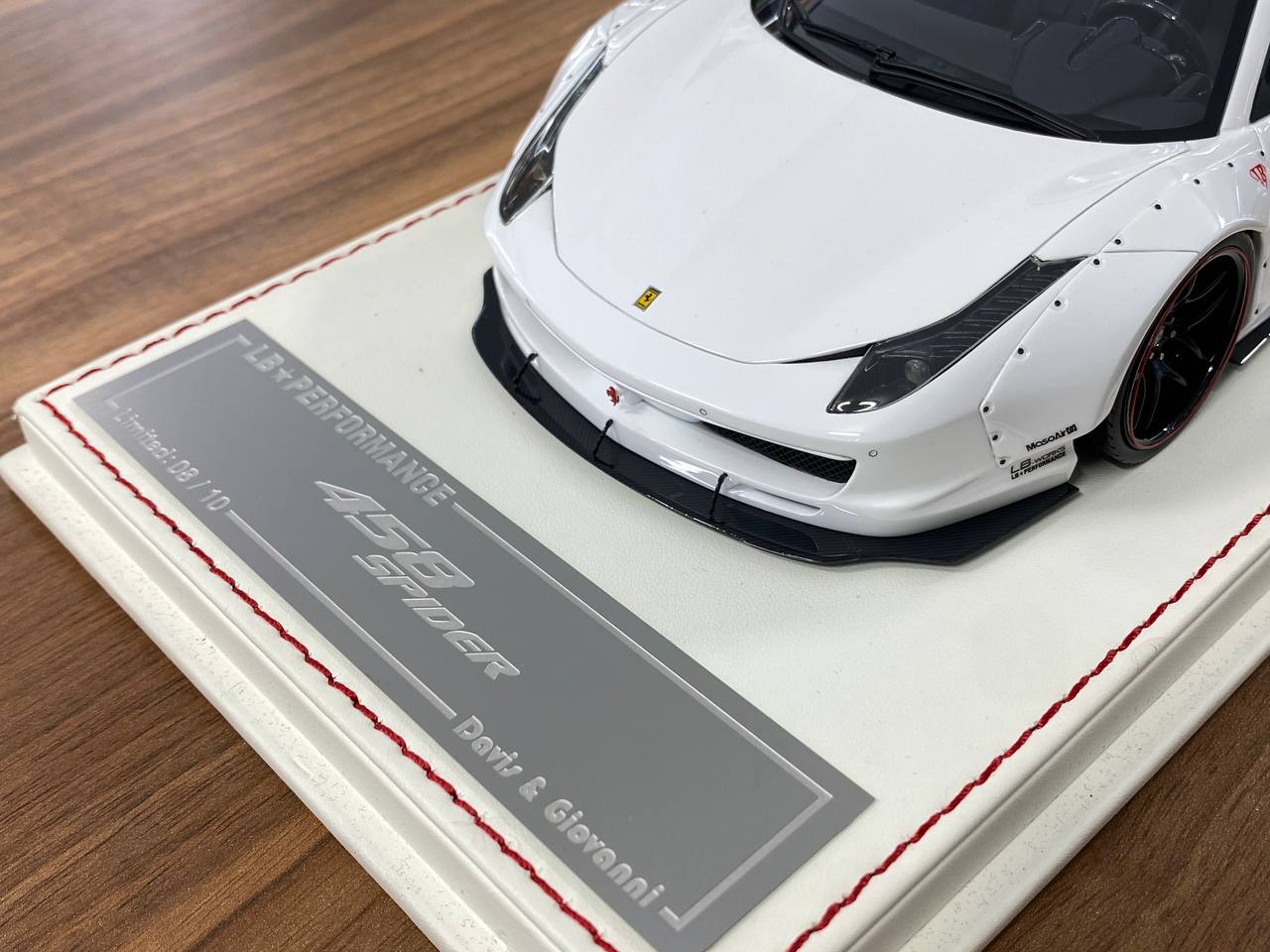 1/18 Resin – Davis & Giovanni Ferrari 488 Spider LB Performance White - TNP Decal Limited Edition 10 pcs