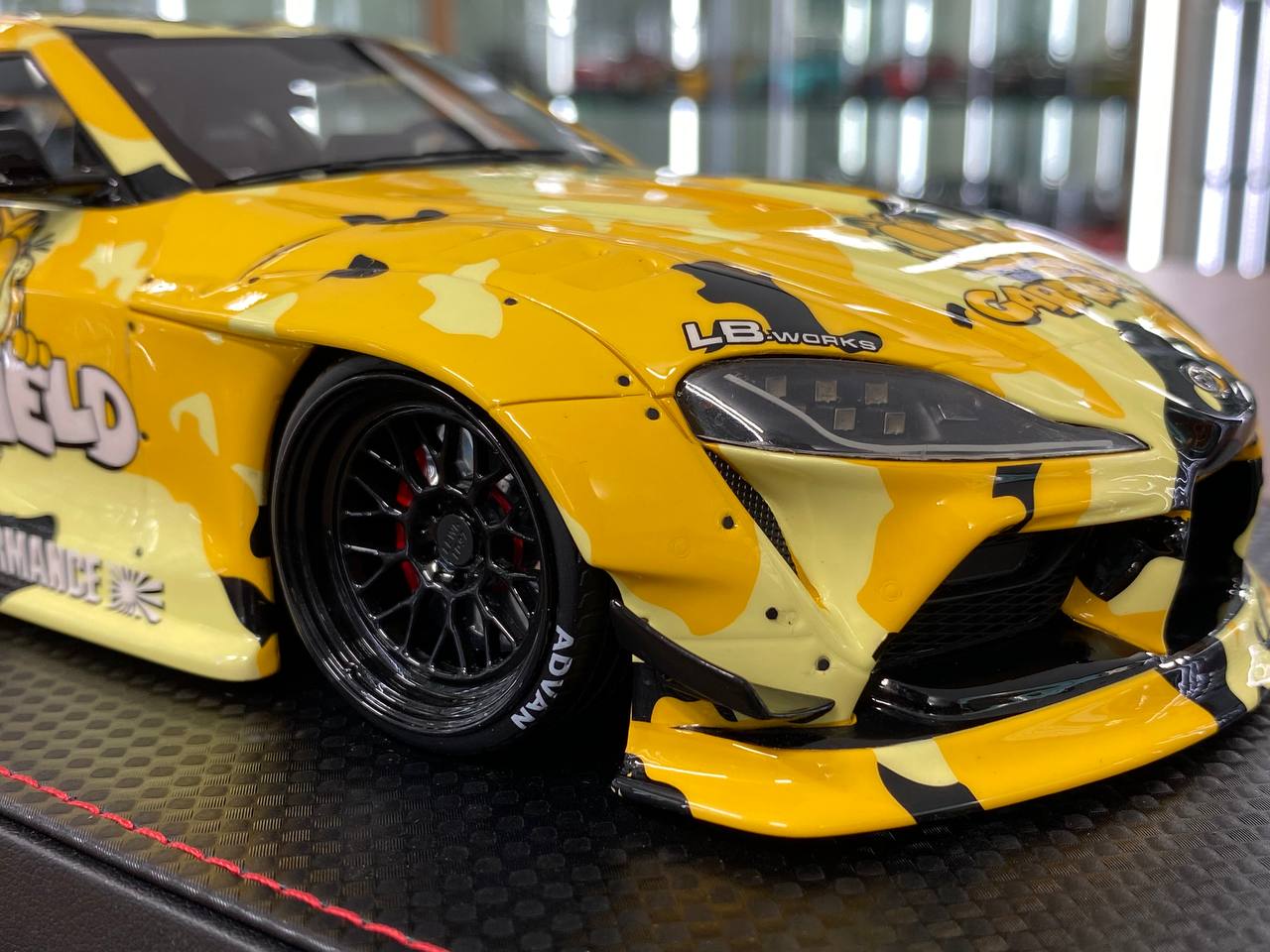 1/18 Resin Model – Runner Toyota Supra MK5 A90 LBWK in Garfield Yellow Ltd.Edn.40 pcs