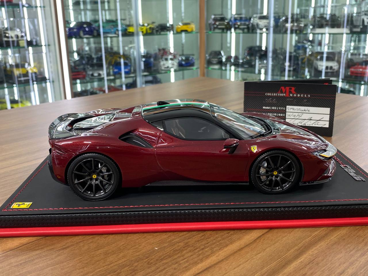 1:18 Resin MR Collection Ferrari SF90 Stradale Maroon / Italian Flag Limited 1 of 1