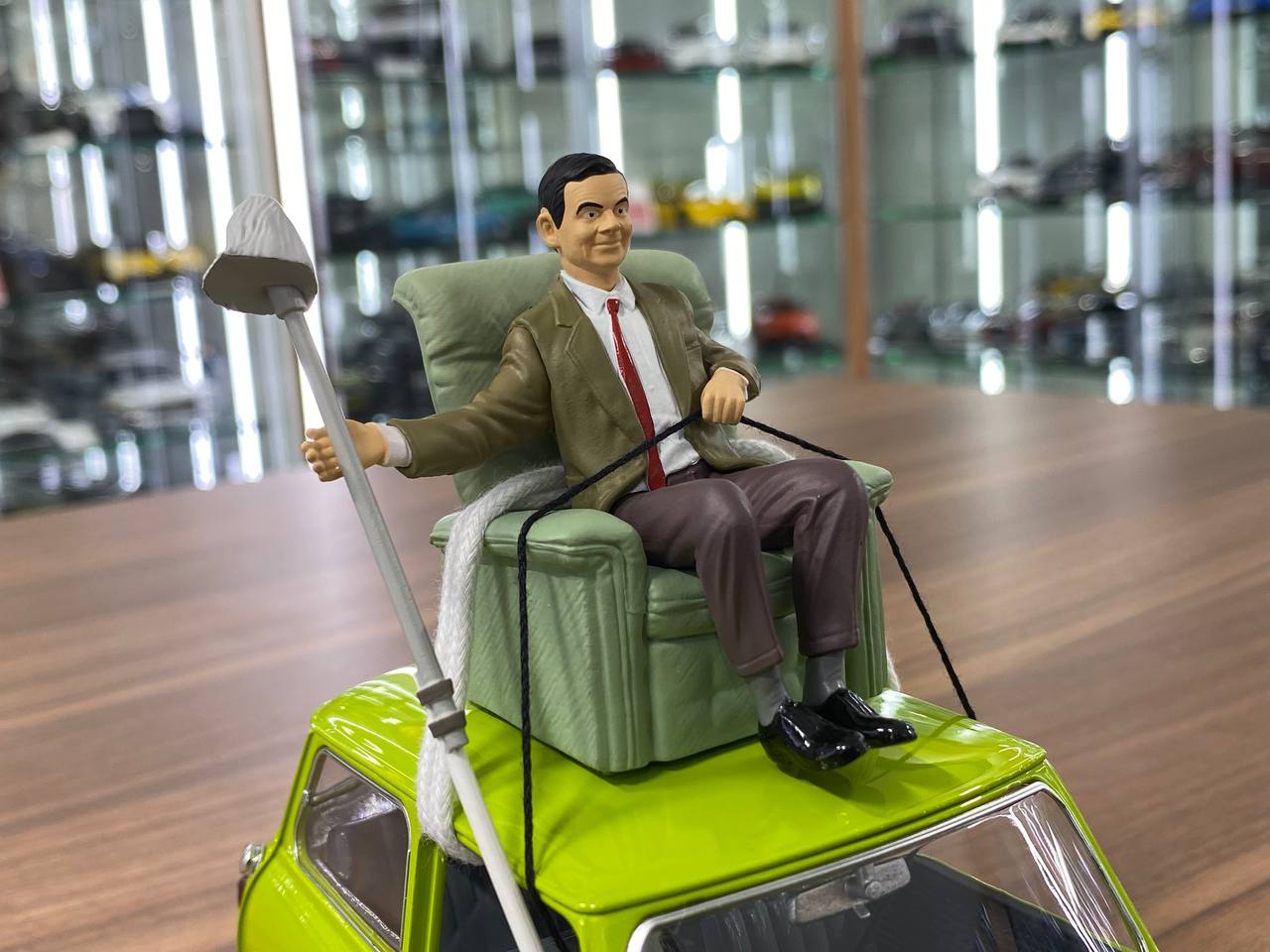 1/18 Diecast TINY Mini Cooper – Mr. Bean Edition (Green with Black Hood) | Doors Opening