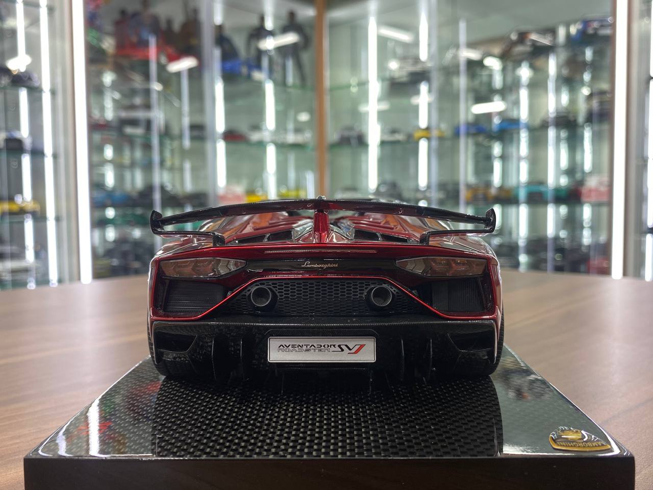 1/18 resin MR Collection Lamborghini Aventador Roadster SVJ Red / Italy flag Limited- 1 of 1