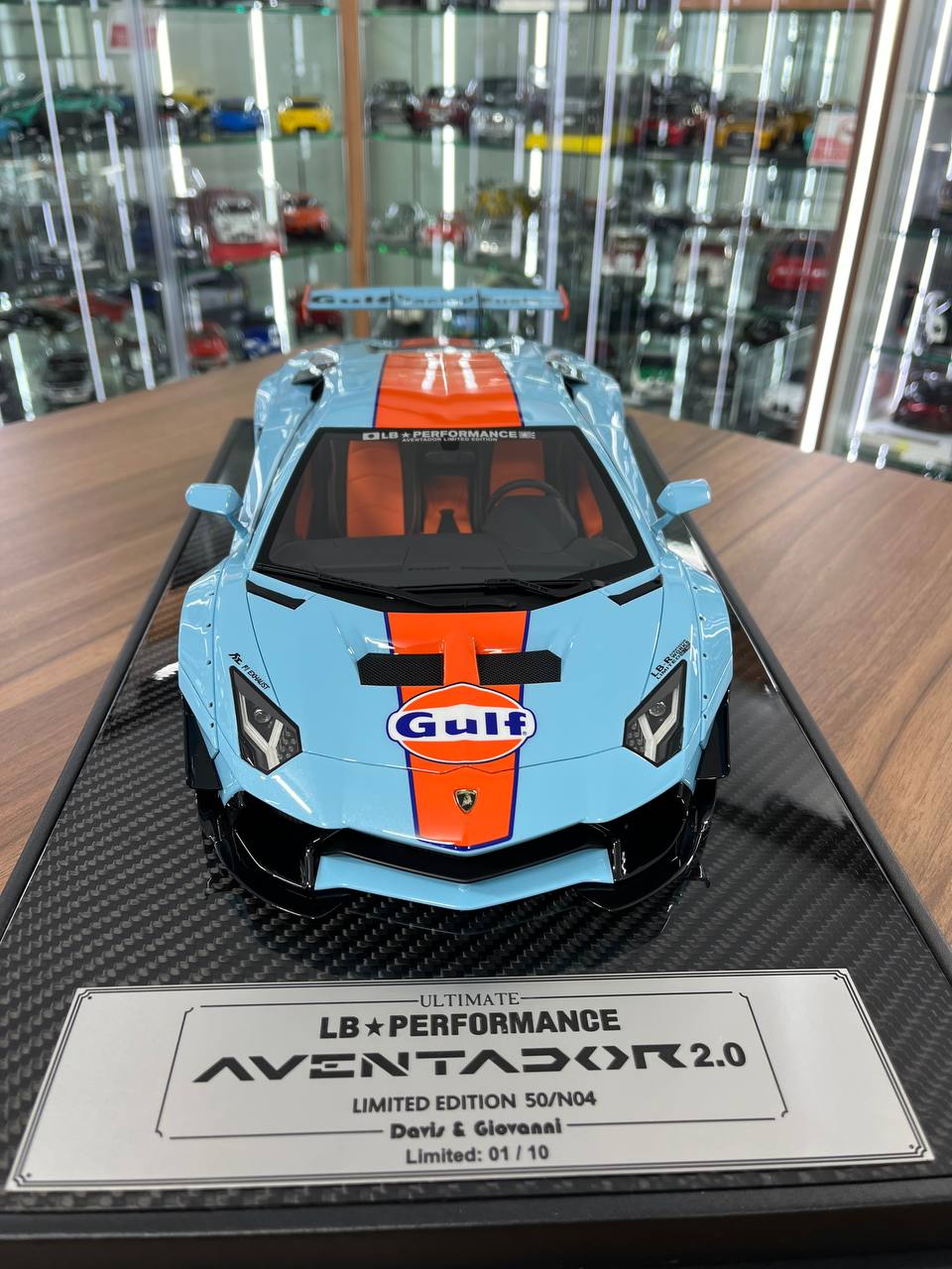 🚀 Davis & Giovanni 1:12 Lamborghini Aventador 2.0 LB★WORKS – Gulf | Resin | 1 of 10