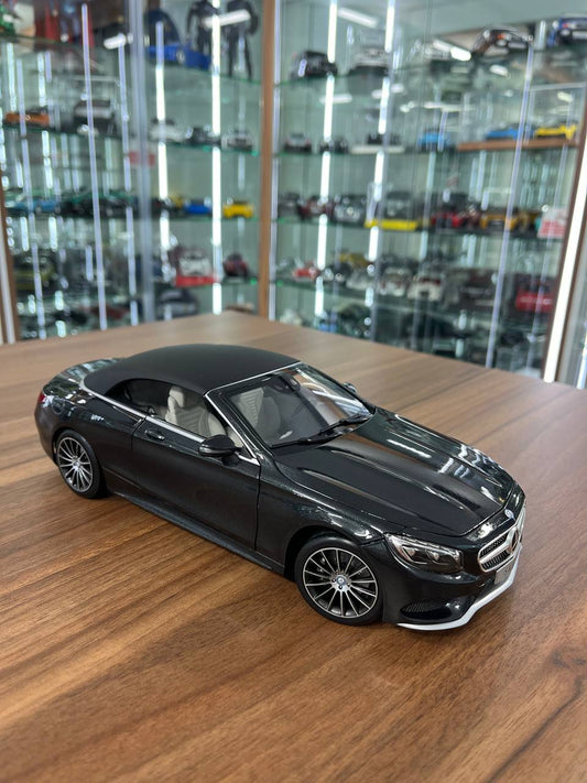 1:18 Diecast Norev Mercedes-Benz S-Class Coupé Convertible | Metallic Grey | Full Opening