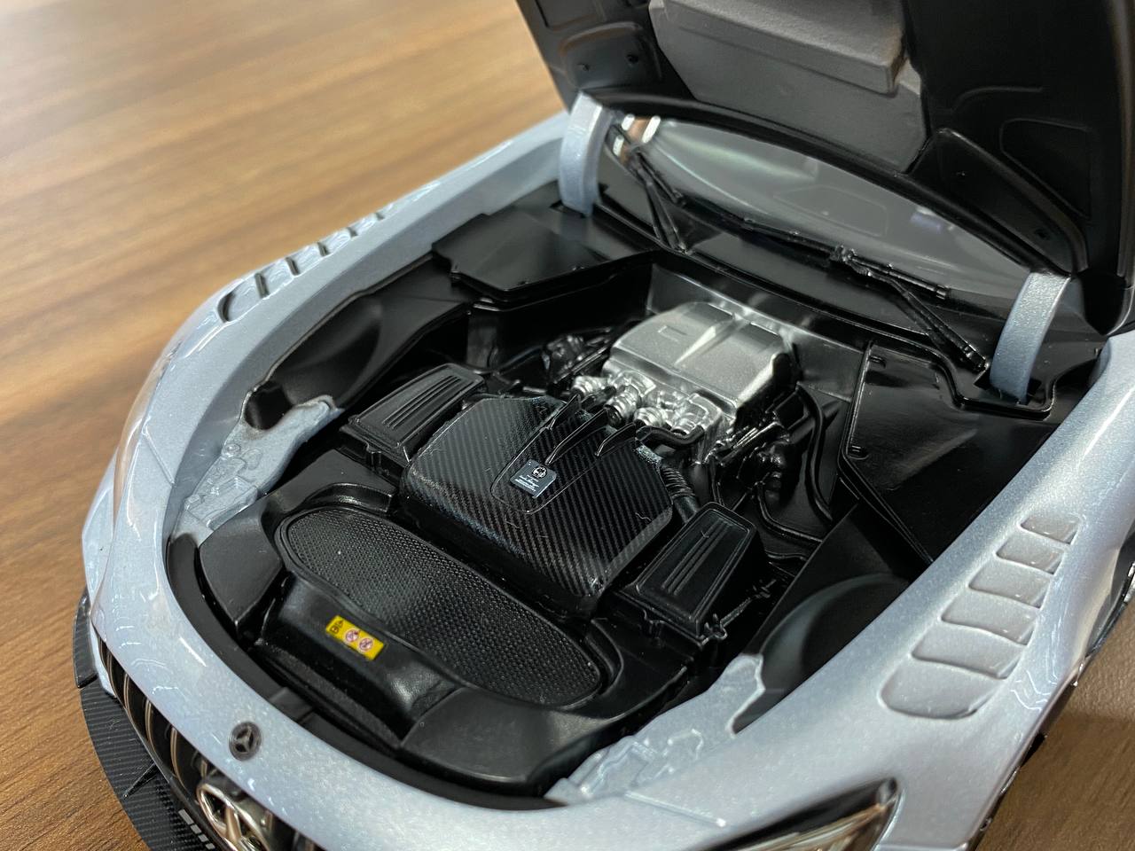 1/18 diecast Norev Dealer Edition Mercedes Benz AMG GT Black Series in high tech silver