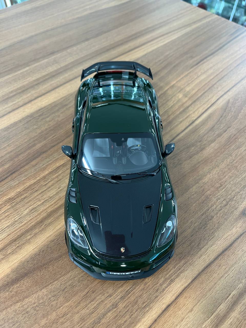 1:18 Diecast Porsche 718 Cayman GT4 RS Weissach | Brewster Green | Norev