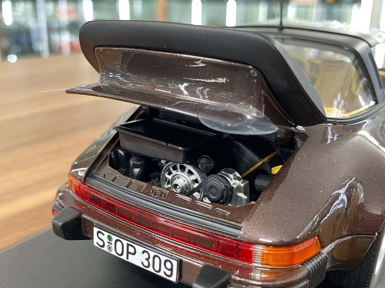 1/18 Metal Diecast - Porsche 911 Turbo Targa 3.3 (1987) Brown Metallic by Norev