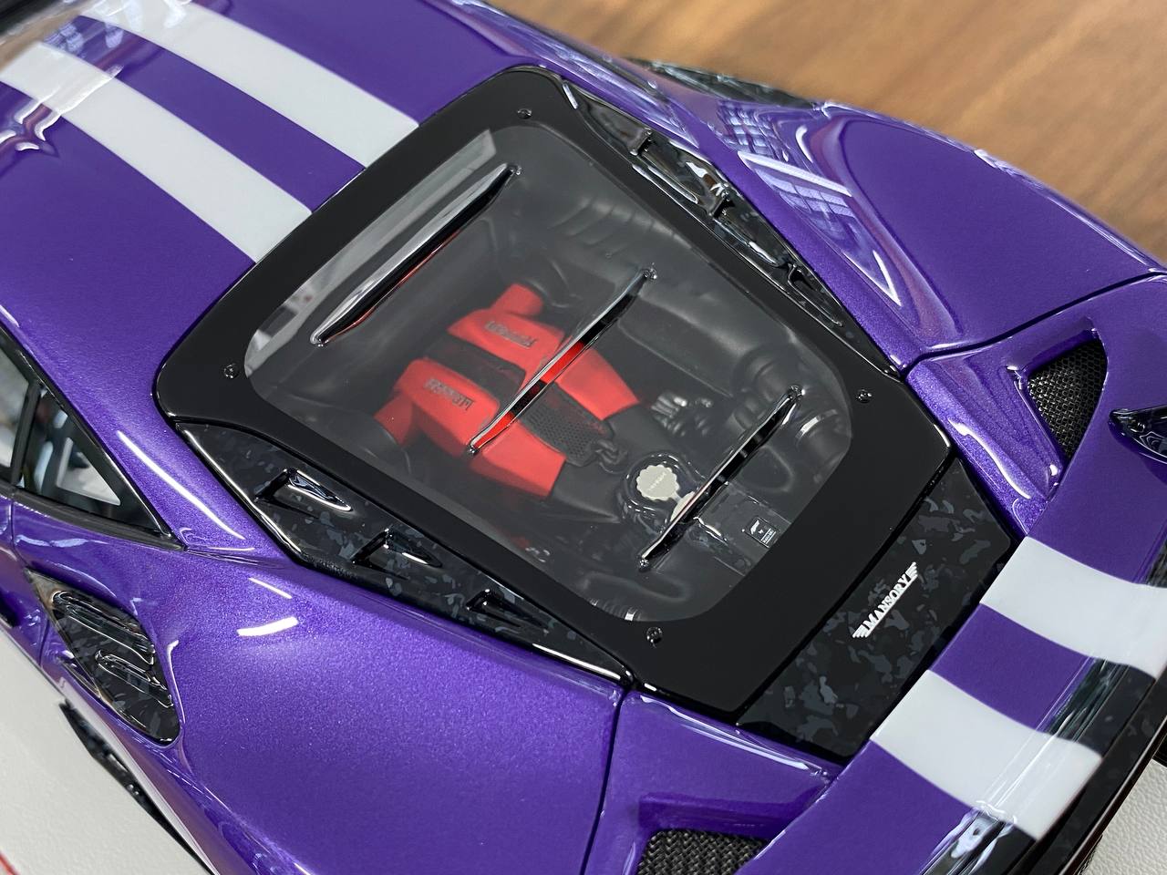 1/18 Resin Ferrari F8XX MANSORY Purple metallic, white stripes – Davis & Giovanni | Limited 6 pcs