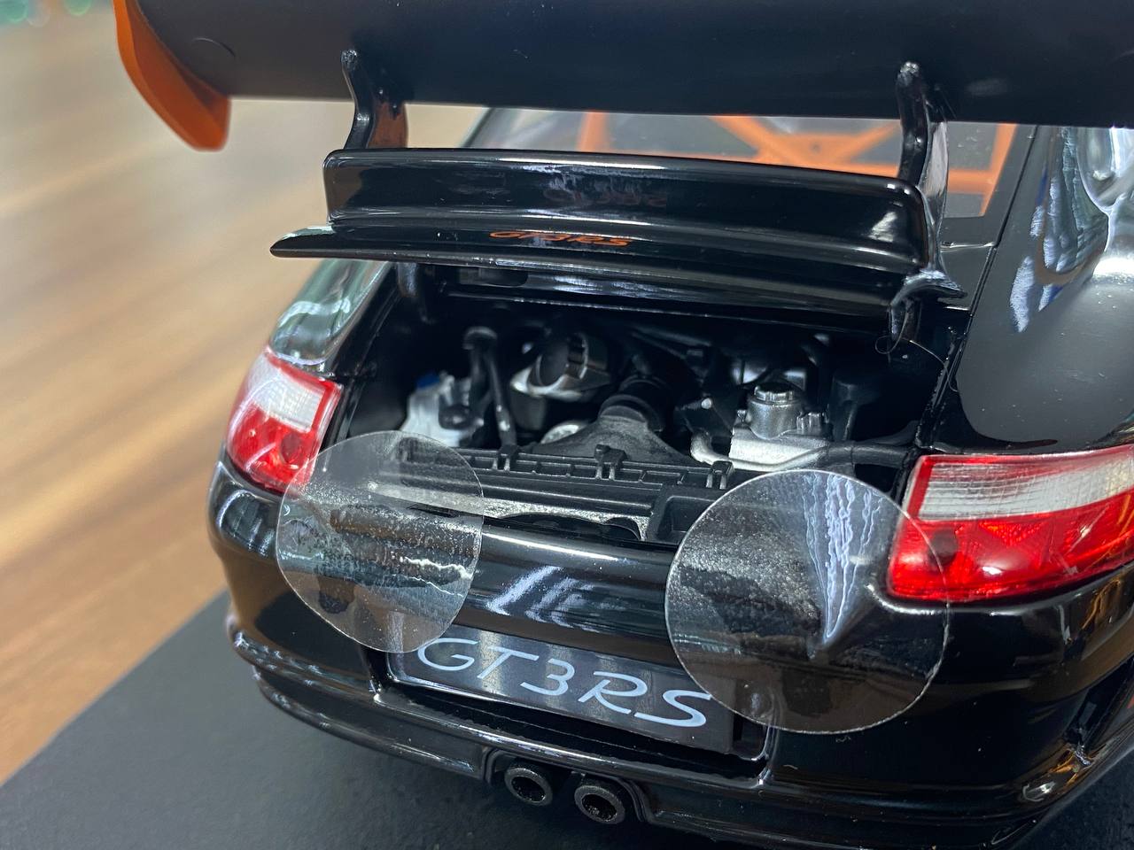 1/18 Welly Metal Diecast - Porsche 911(997) GT3 RS in black / orange Rim