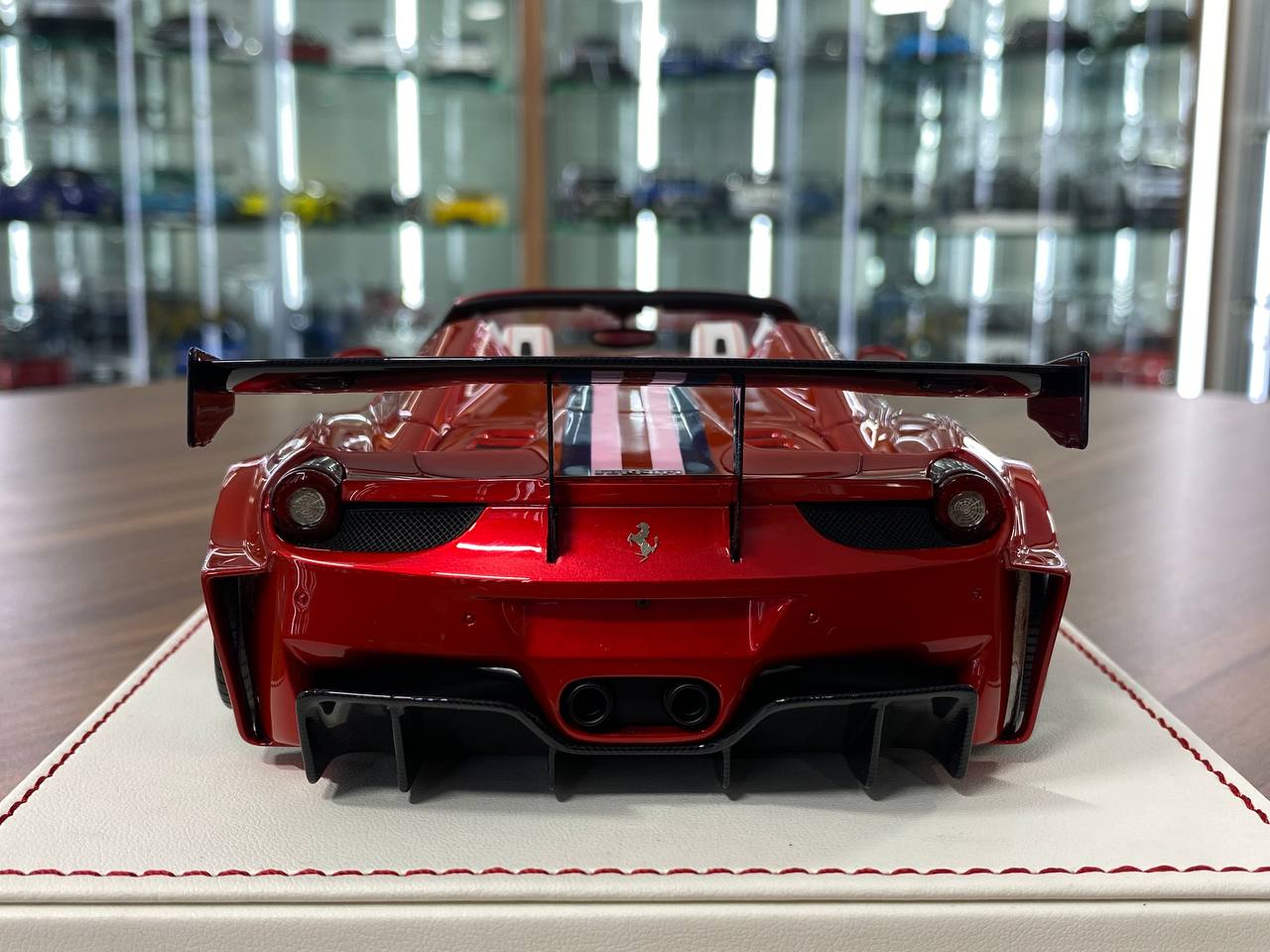 1:18 Resin Davis & Giovanni Ferrari 458 Spider GT LB Works Candy Red / French Stripe 7 – Limited 1 of 1