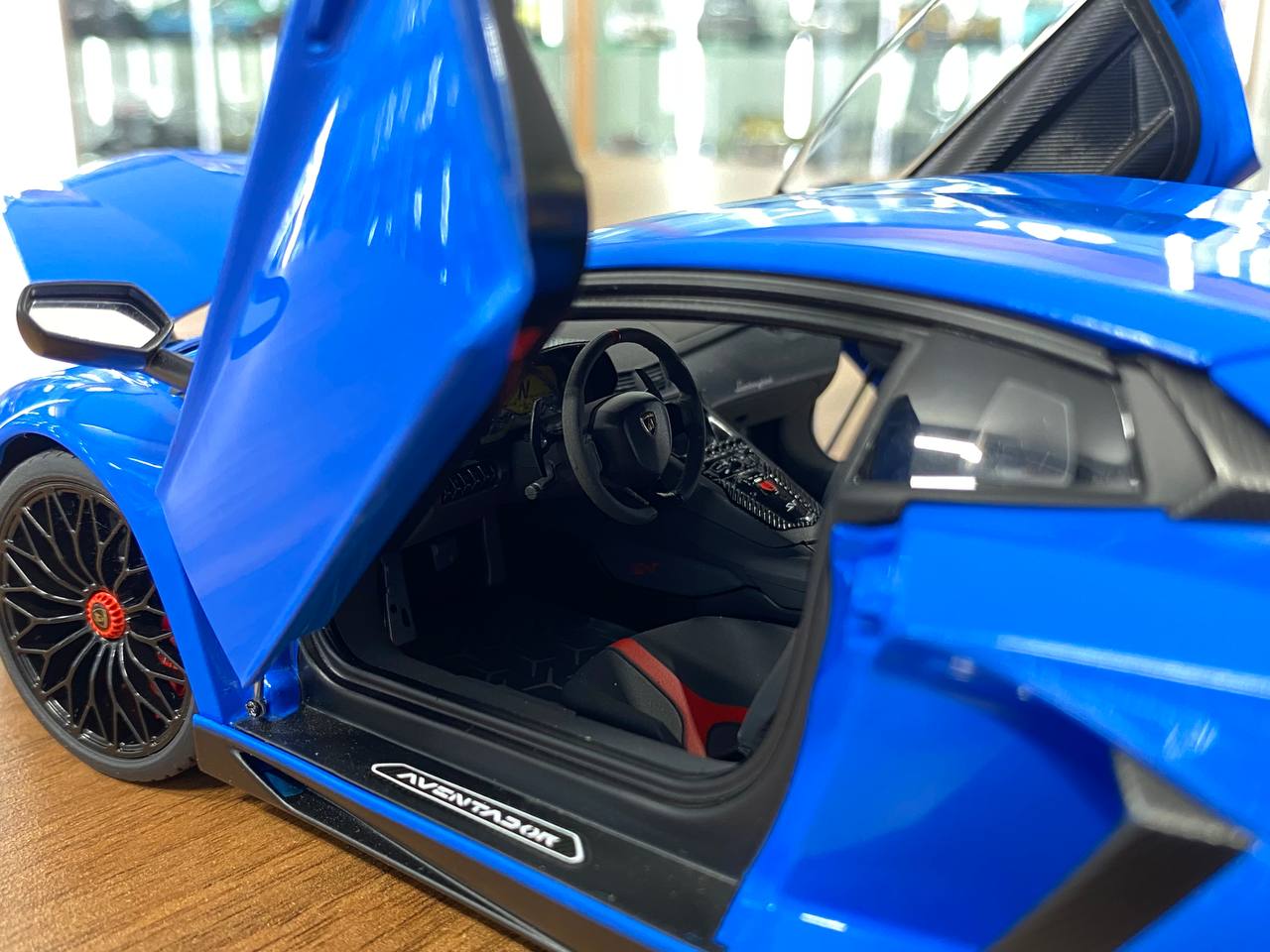 1/18 Diecast Lamborghini Aventador SV LP 750-4 – Blue Lemans | AUTOart | Full Opening