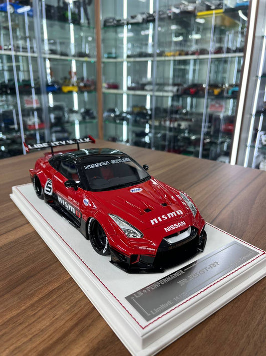 ★ 1/18 Davis & Giovanni Nissan R35 Nismo GT-RR LBWK #5 – Metallic Red | Limited to 25 Pieces