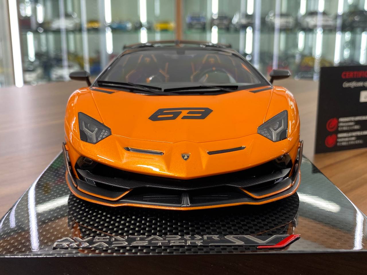 1:18 Resin - MR Collection Models Lamborghini Aventador Roadster SVJ (Arancio Atlas 63 Livery)