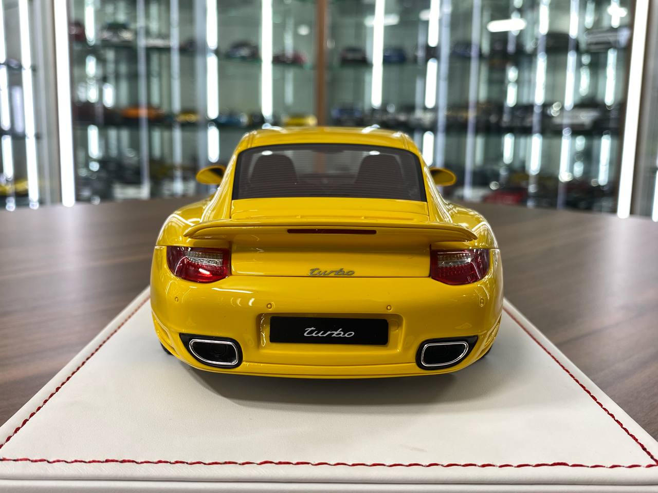 1:18 Resin Porsche 911 Turbo S (997.2) Yellow Exterior with Black Interior Silver Rim Ivy Model