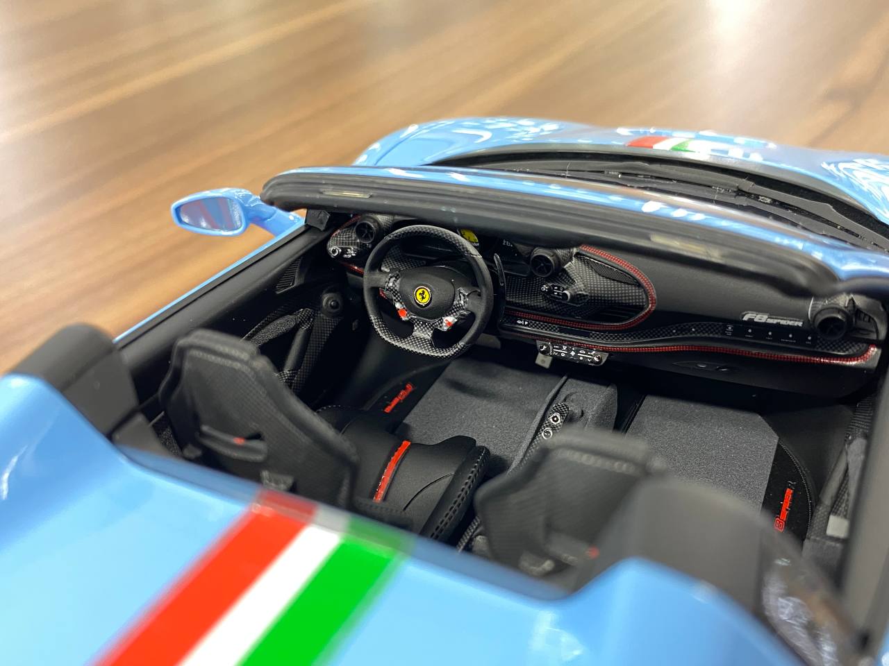 1:18 Resin Model – BBR Deluxe Ferrari F8 Spider – Azzurro La Plata Italian Stripe – Limited to 5 pcs
