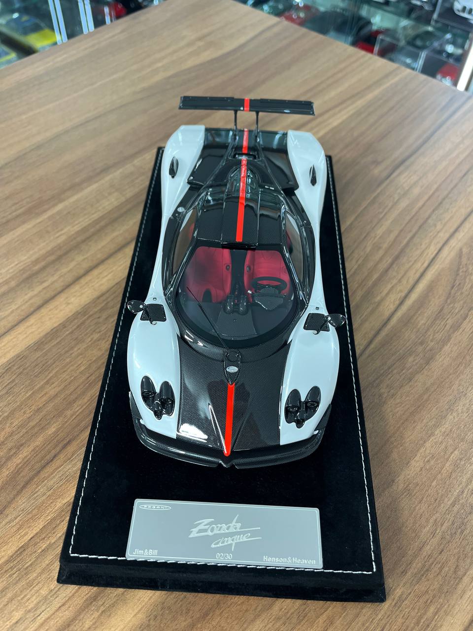 1/18 H&H Pagani Zonda Cinque Resin Model White/Carbon Fiber | Limited 30 pcs
