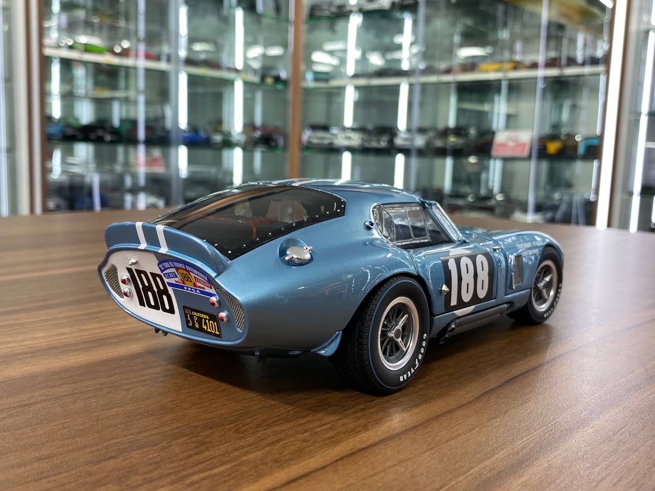 1/18 Diecast Shelby Cobra Daytona Coupe Blue & white Exoto Miniature Car #188