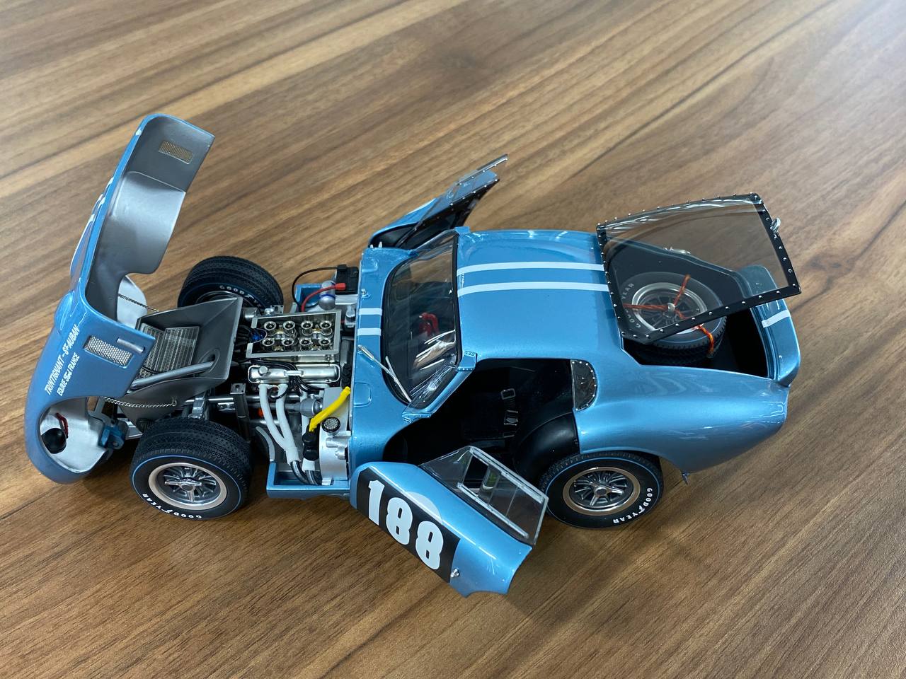 1/18 Diecast Shelby Cobra Daytona Coupe Blue & white Exoto Miniature Car #188