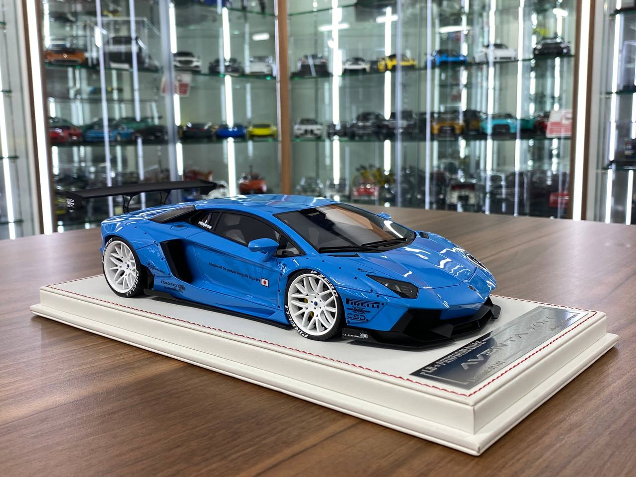 1/18 Resin Model โ Lamborghini Aventador LB Performance | Davis & Giovanni | Metallic Light Blue | 1 of 1