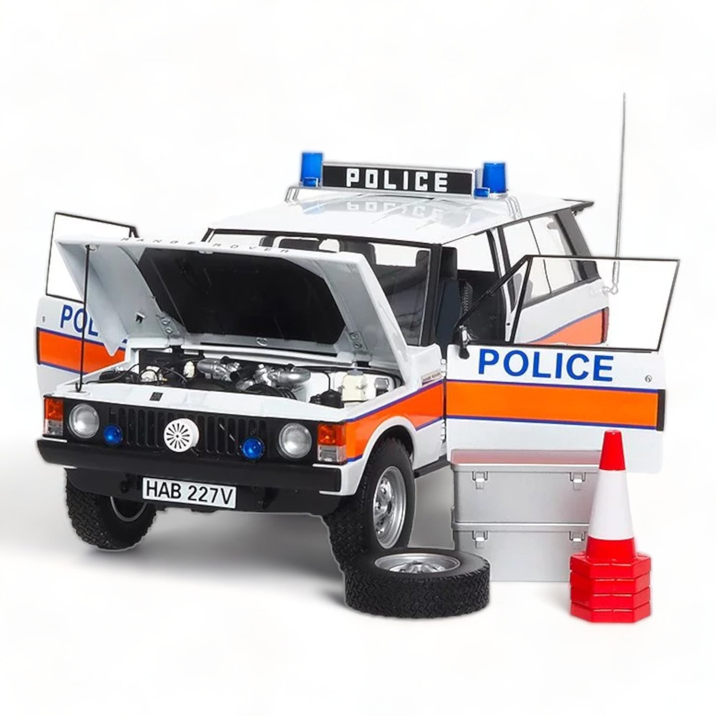 1/18 Diecast Land Rover Range Rover Classic Police White 1970 by Almost Real Scale Model Car|Sold in Dturman.com Dubai UAE.