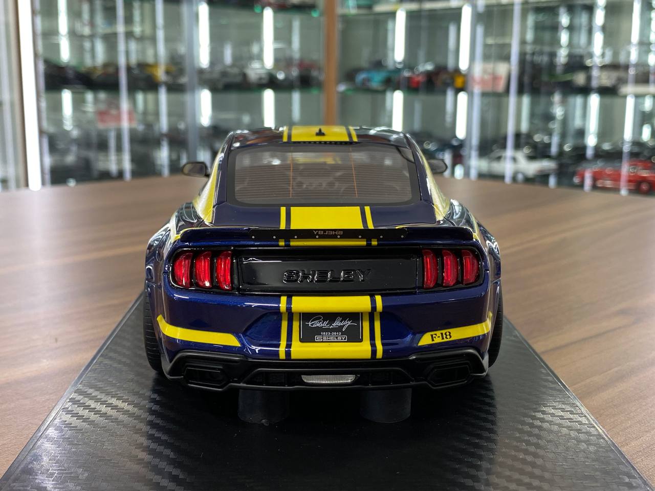 1/18 Resin Model GT Spirit Ford Mustang Shelby Super Snake 2021 – Blue/Yellow Stripes – Limited Edition