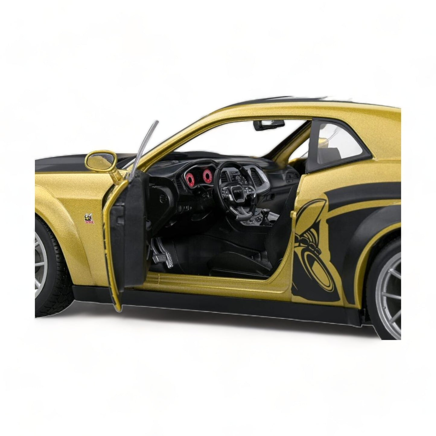 1/18 Diecast Dodge Challenger R/T SCAT PACK Widebody 2020 Gold Black Solido|Sold in Dturman.com Dubai UAE.