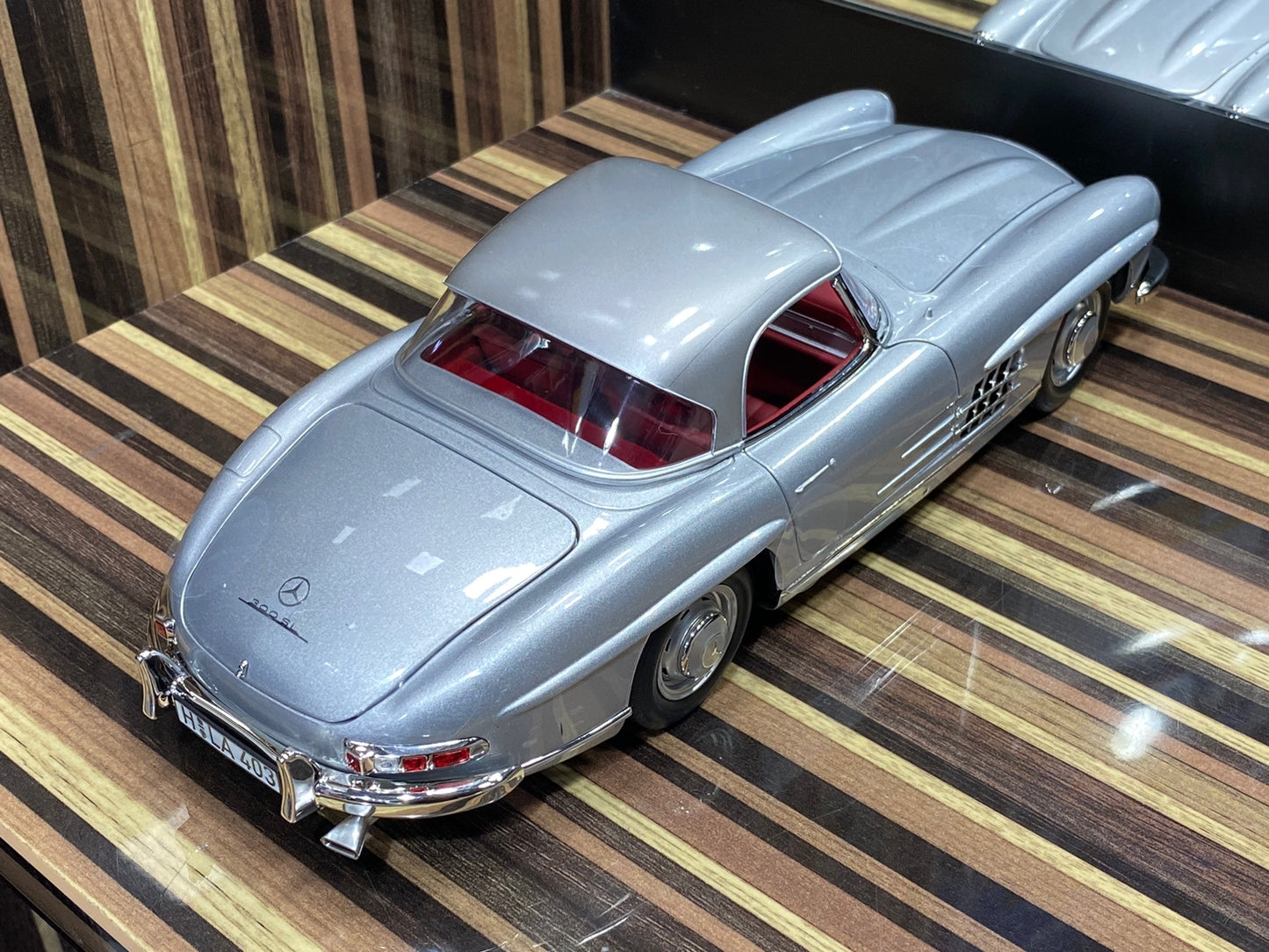 1/18 Diecast Mercedes-Benz 300SL Roadster 1957 Silver Model car by Norev