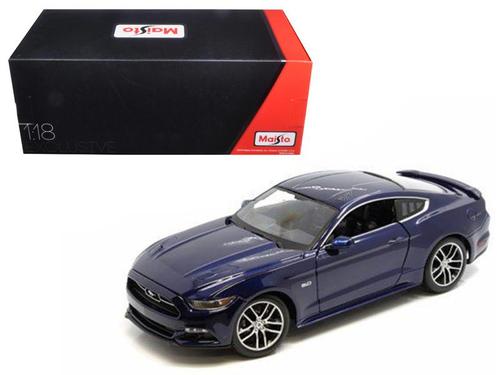 2015 Ford Mustang GT Dark Blue Exclusive Edition 1-18 Diecast Model Car by Maisto