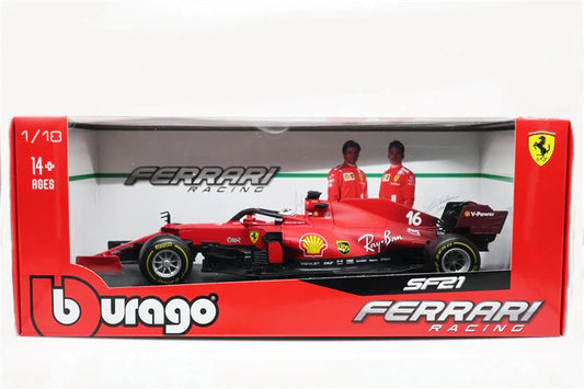 1/18 Diecast Ferrari SF21 C.Leclerc #16 Red Formula 1 Bburago Scale Model Car