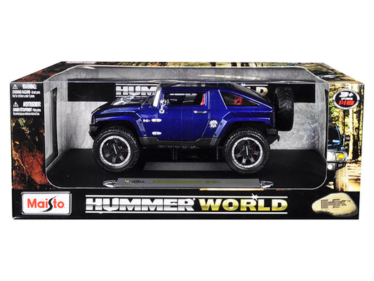 1/18 Diecast Hummer HX Concept Dark Blue Metallic "Hummer World" Miniature Model Car by Maisto