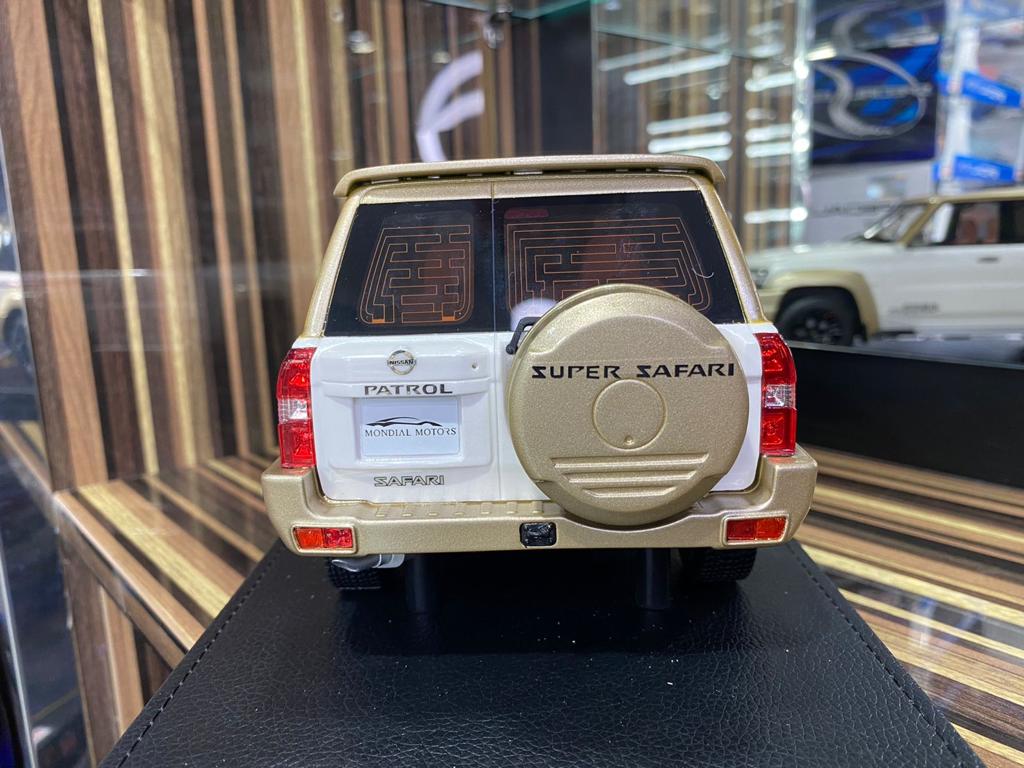 1/18 Diecast Nissan Patrol Super Safari White & Gold IVY Models Scale Model Car