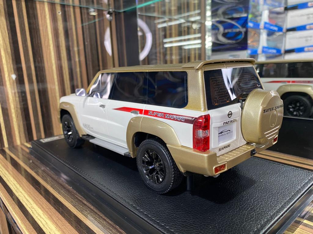 1/18 Diecast Nissan Patrol Super Safari White & Gold IVY Models Scale Model Car