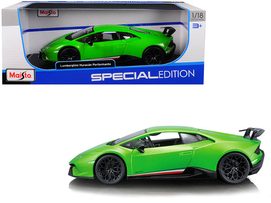1/18 Diecast Lamborghini Huracan Performante Metallic Green Scale Model Car by Maisto