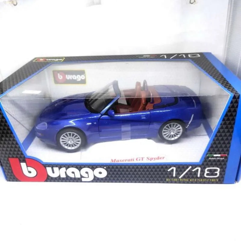 1/18 Diecast Maserati GT Spyder Blue Bburago Scale Model Car