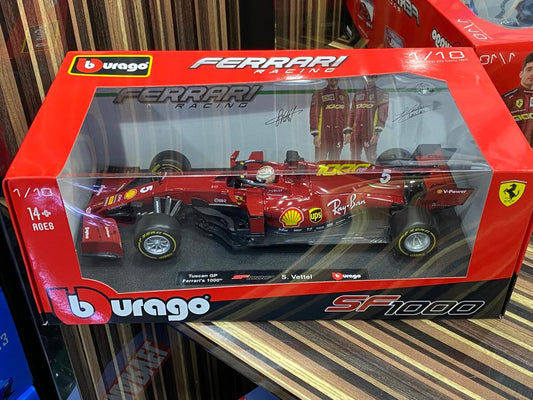 1/18 Diecast Ferrari SF1000 Tuscan GP Ferrari's 1000th S.Vettel #5 Formula 1 Bburago Scale Model Car